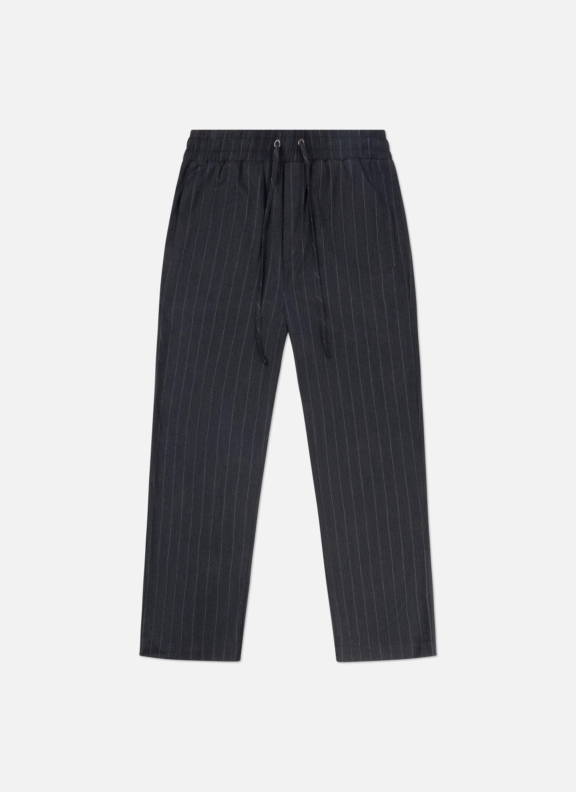 Pin Stripe Joggers Black