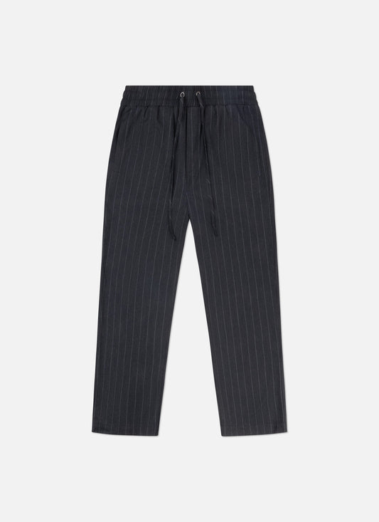 Pin Stripe Joggers Black