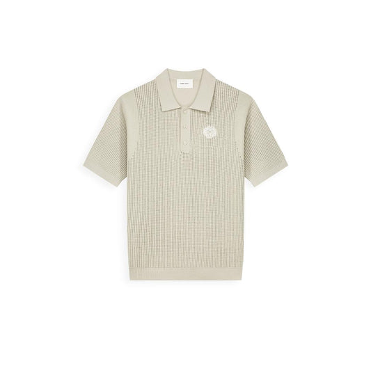 Openwork Knitted Polo Sand