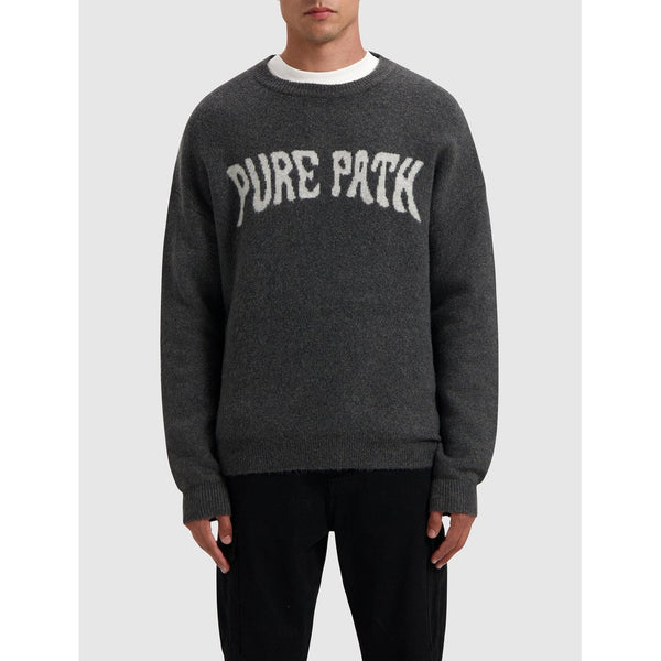 Oversized Crewneck Knitwear Antra-Pure Path-Mansion Clothing