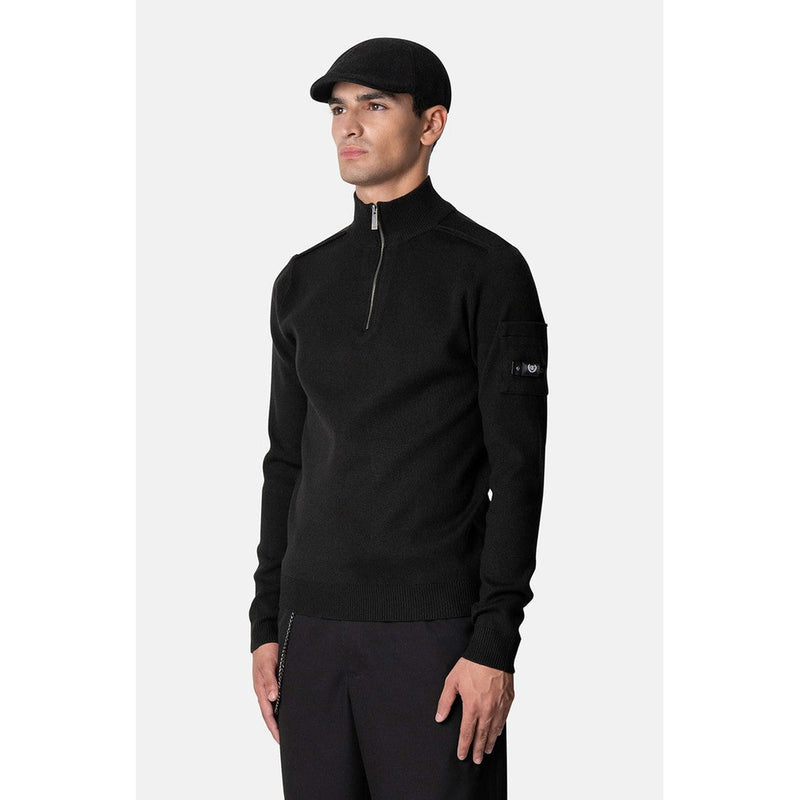 Palace Knitted Halfzip Black