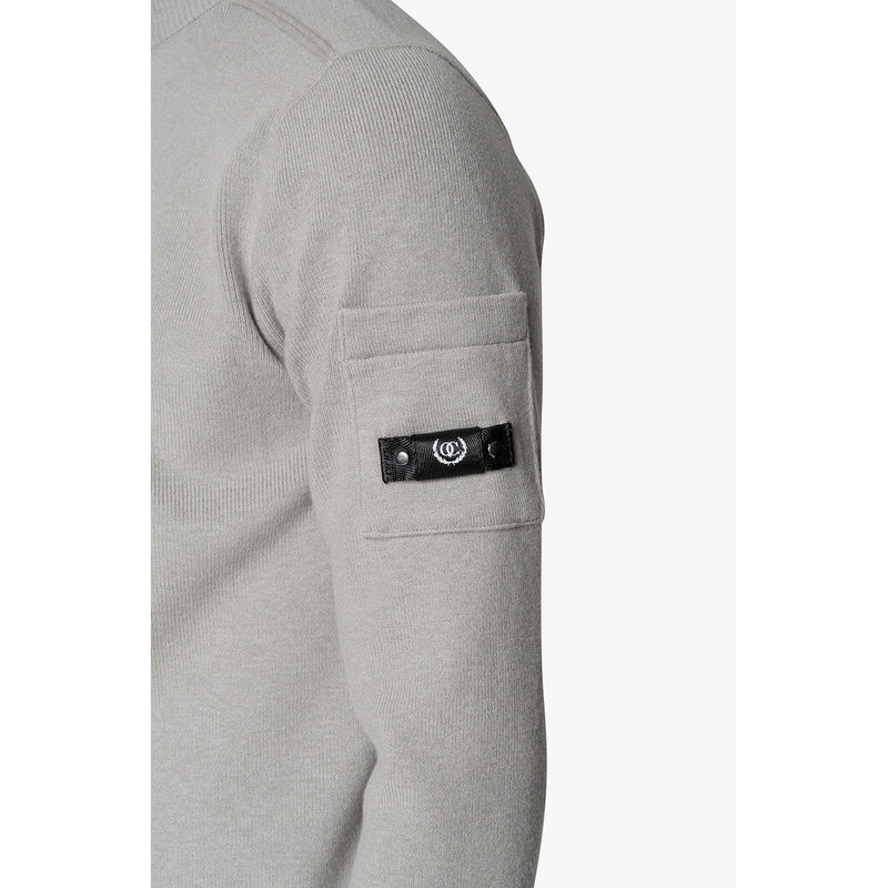 Palace Knitted Halfzip Grey Melee