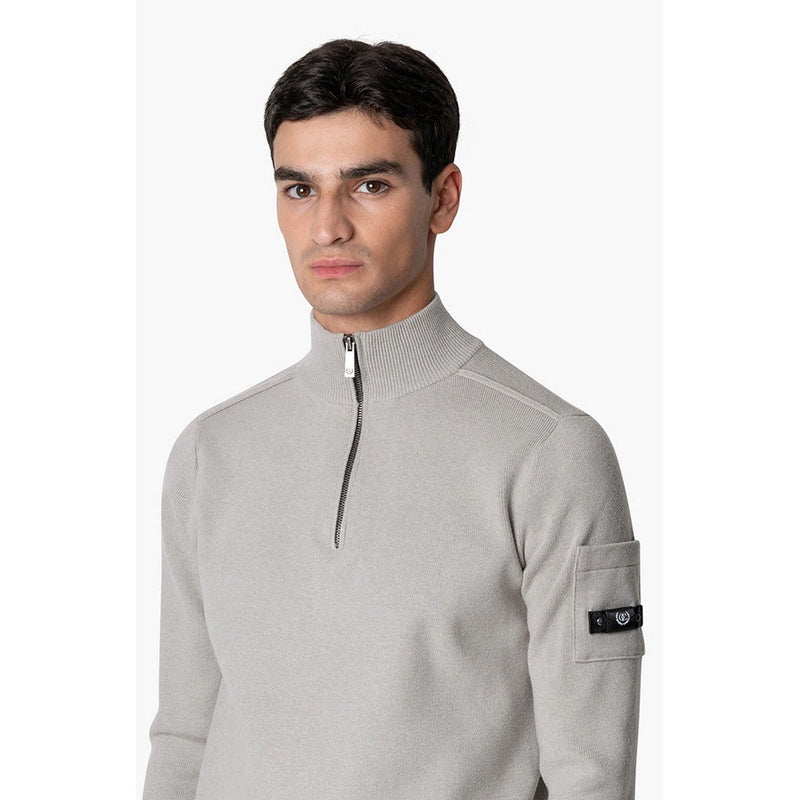 Palace Knitted Halfzip Grey Melee