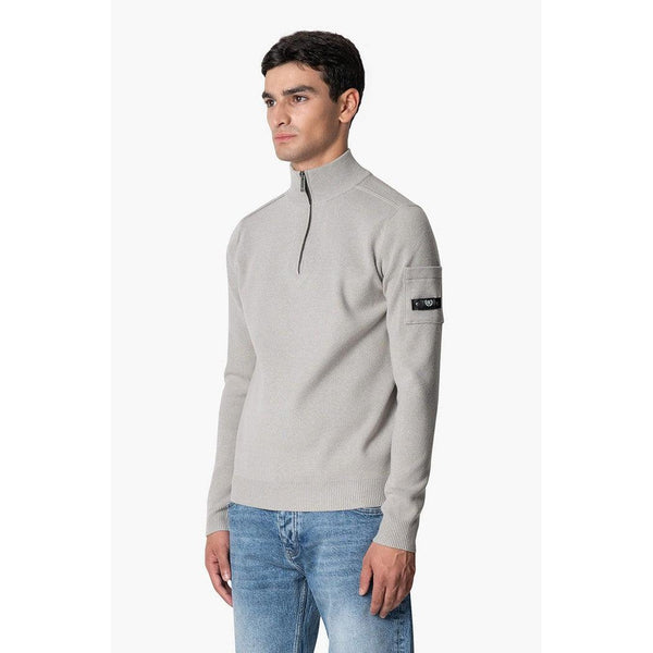 Palace Knitted Halfzip Grey Melee-Quotrell-Mansion Clothing