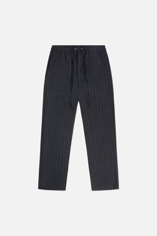 Pin Stripe Joggers Black