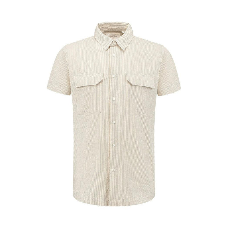 Pinstripe Shortsleeve Shirt - Taupe