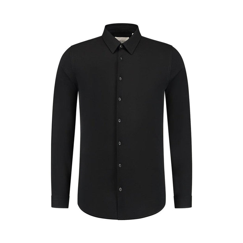 Piqué Shirt Black-Pure Path-Mansion Clothing