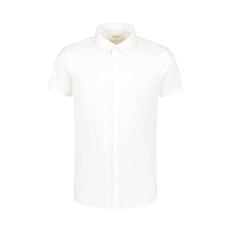 Piqué Shortsleeve Shirt - White-Pure Path-Mansion Clothing