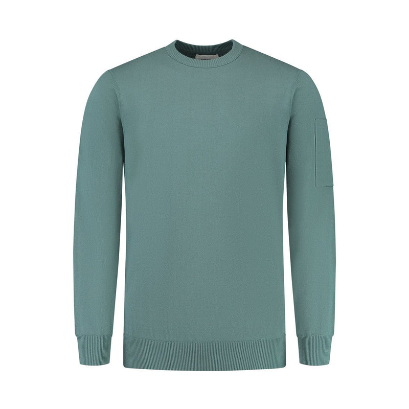 Pocket Sleeve Knitwear Sweater - Faded Green-Pure Path-Mansion Clothing