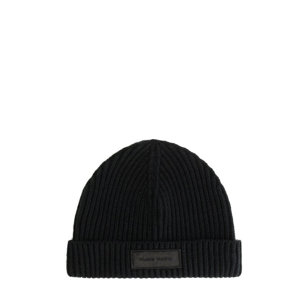 Ribbed Beanie Black-Pure Path-Mansion Clothing