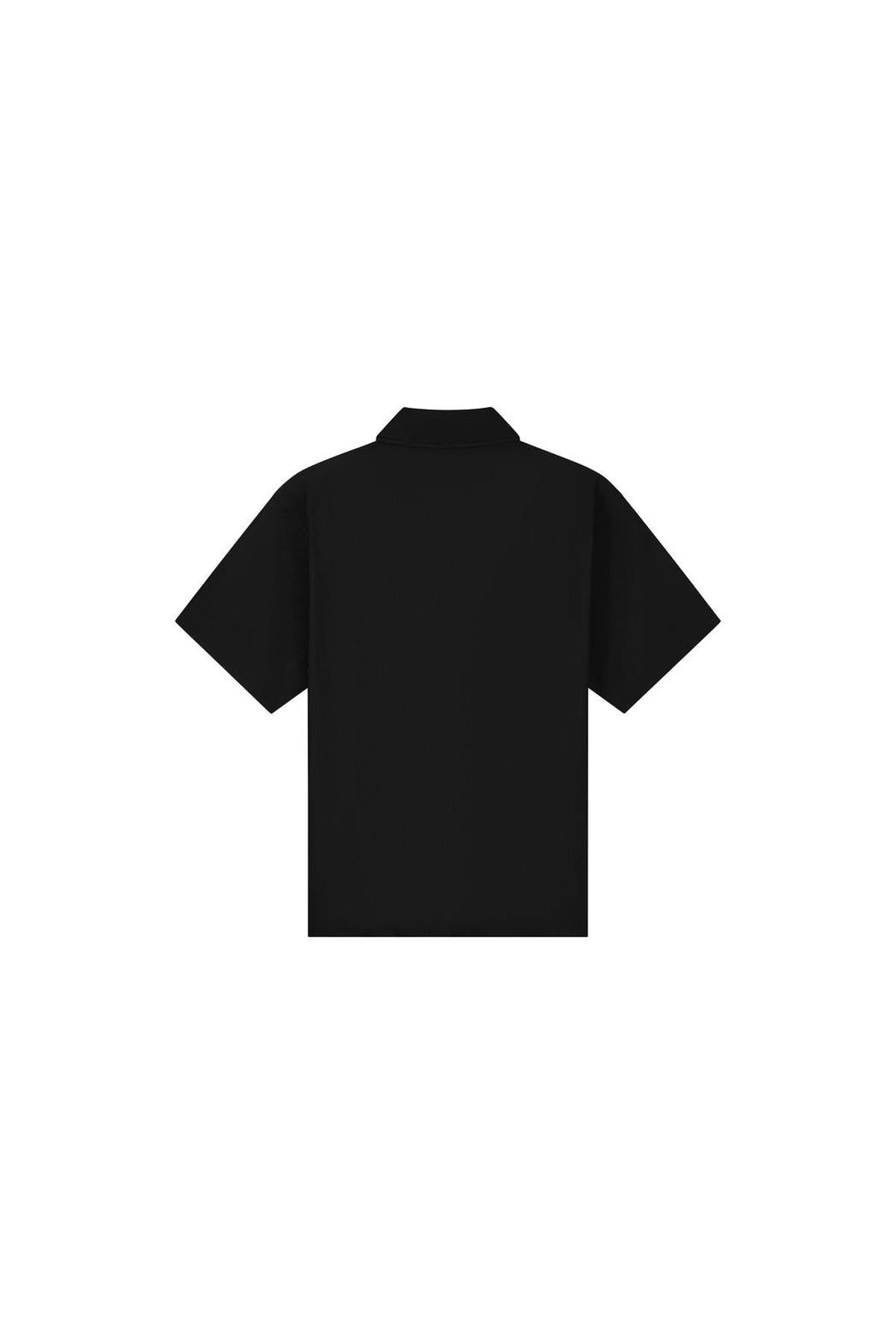 Ribbed Camp Collar Shirt Black