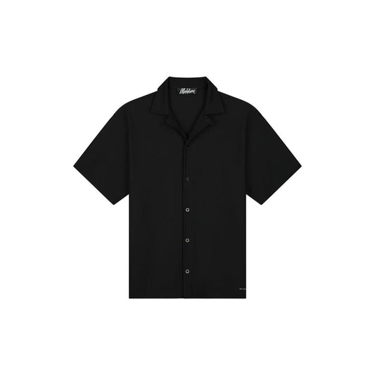 Ribbed Camp Collar Shirt Black