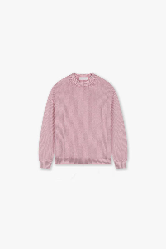 Ribbed Knit Sweater Pink-Croyez-Mansion Clothing