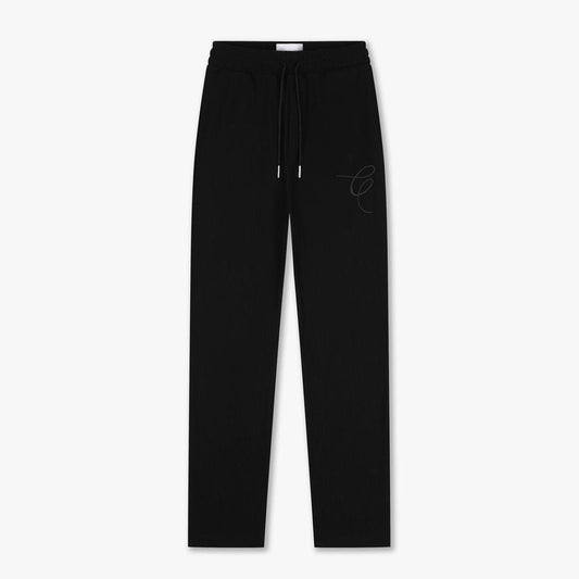 Ribbed Straight Leg Pants Black