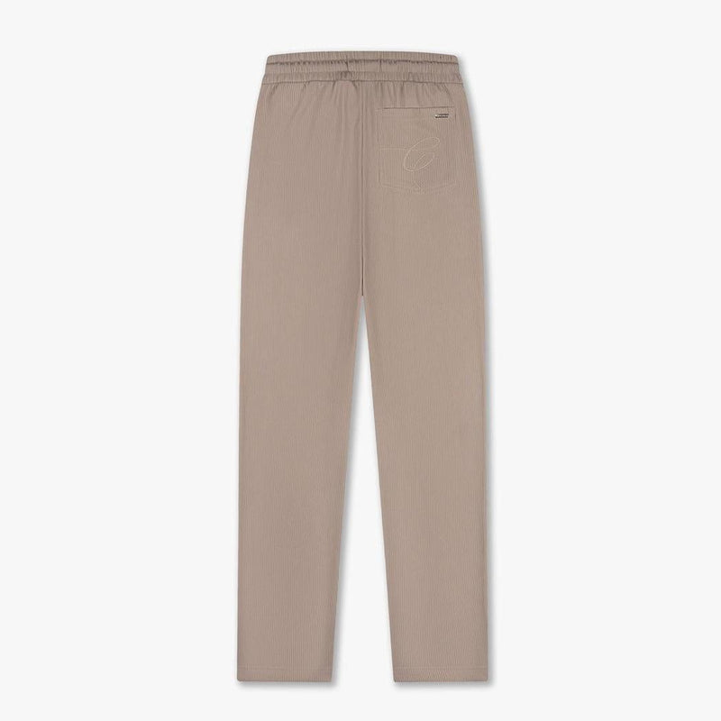 Ribbed Straight Leg Pants Sand-CROYEZ-Mansion Clothing