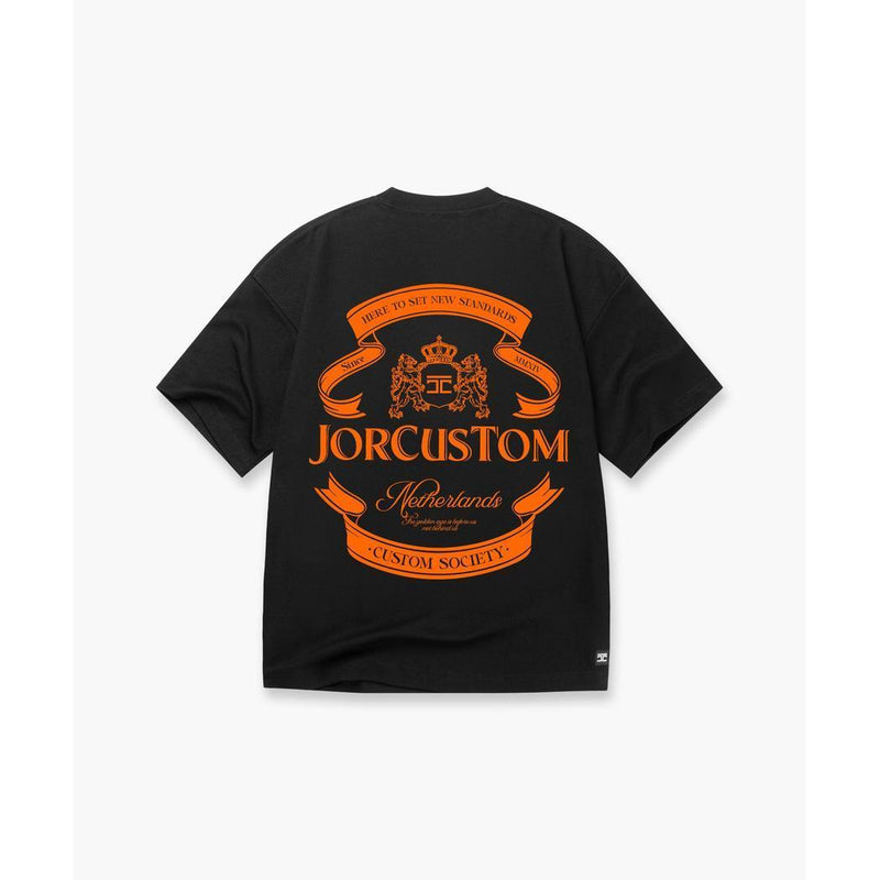 Ribbon oversized fit Black / Orange-Jorcustom-Mansion Clothing