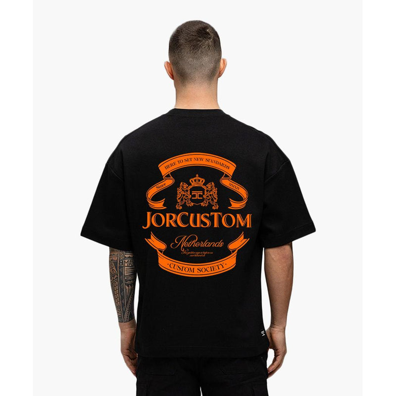 Ribbon oversized fit Black / Orange-Jorcustom-Mansion Clothing