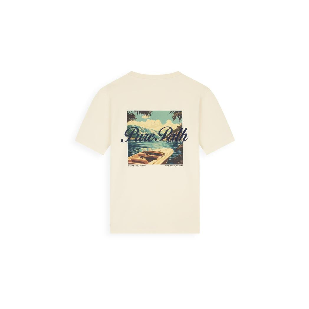 Riva View T-shirt Ecru-Pure Path-Mansion Clothing