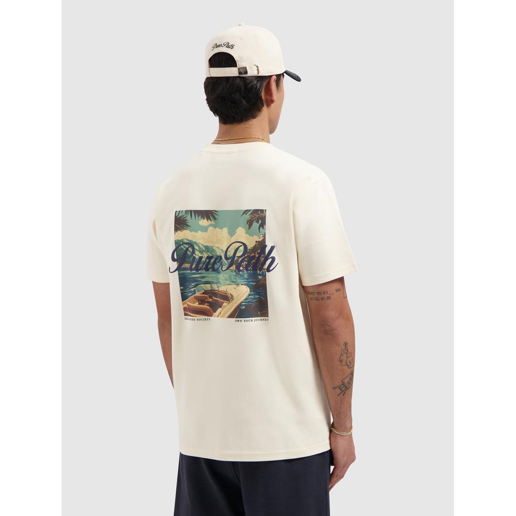 Riva View T-shirt Ecru-Pure Path-Mansion Clothing