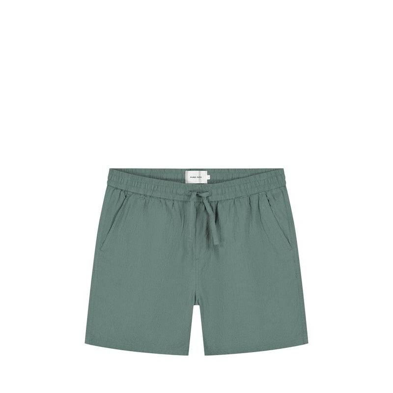 Seersucker Shorts Faded Green-Pure Path-Mansion Clothing
