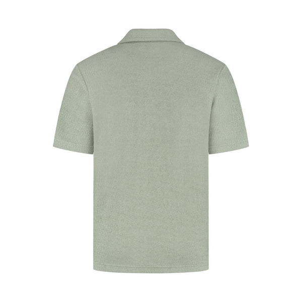 Short Sleeve Bouclé Palm Shirt Army Green