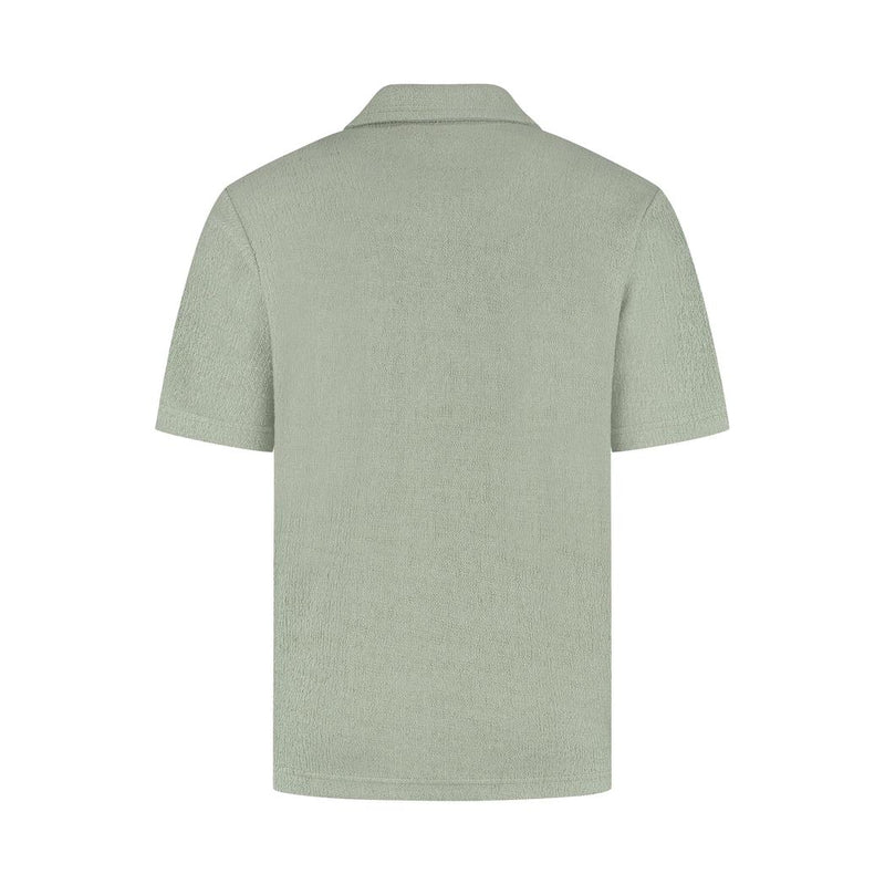 Short Sleeve Bouclé Palm Shirt Army Green