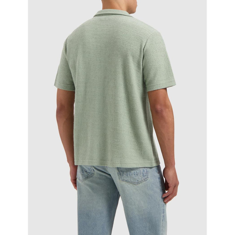 Short Sleeve Bouclé Palm Shirt Army Green