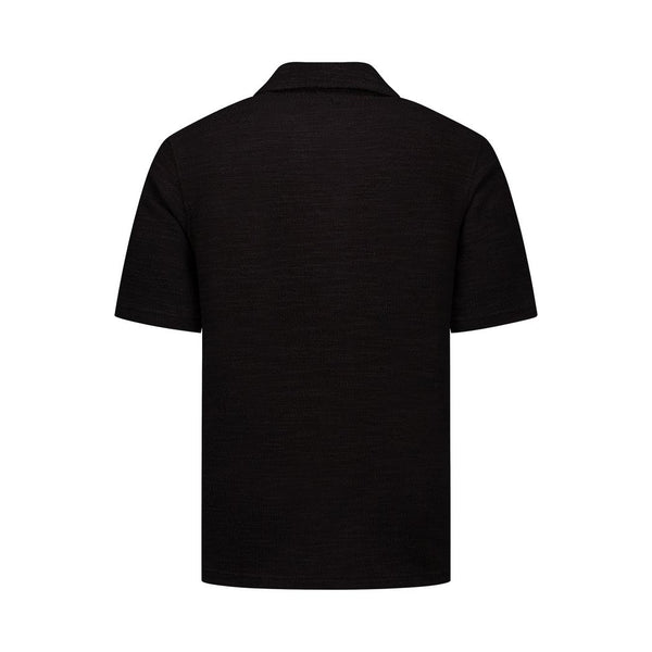 Short Sleeve Bouclé Palm Shirt Black