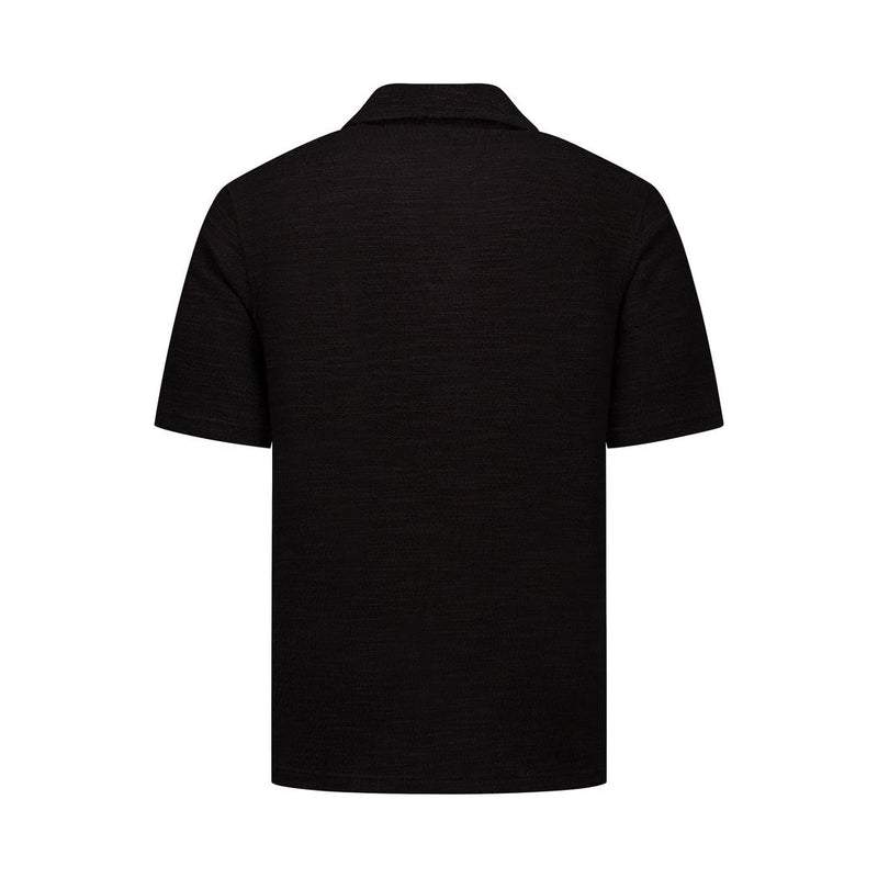Short Sleeve Bouclé Palm Shirt Black