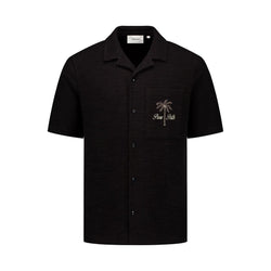 Short Sleeve Bouclé Palm Shirt Black