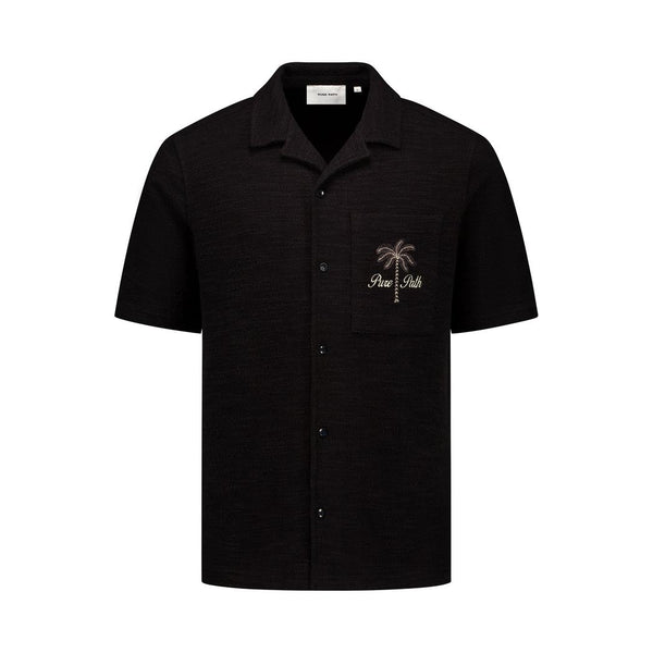 Short Sleeve Bouclé Palm Shirt Black