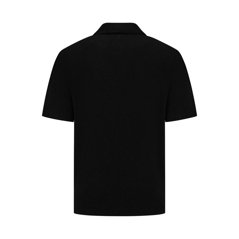 Short Sleeve Honeycomb Shirt Black-Pure Path-Mansion Clothing
