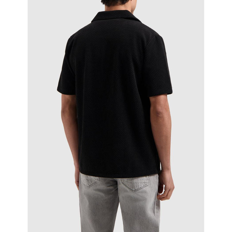 Short Sleeve Honeycomb Shirt Black-Pure Path-Mansion Clothing