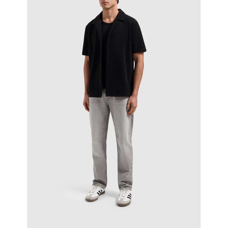 Short Sleeve Honeycomb Shirt Black-Pure Path-Mansion Clothing