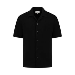 Short Sleeve Honeycomb Shirt Black-Pure Path-Mansion Clothing