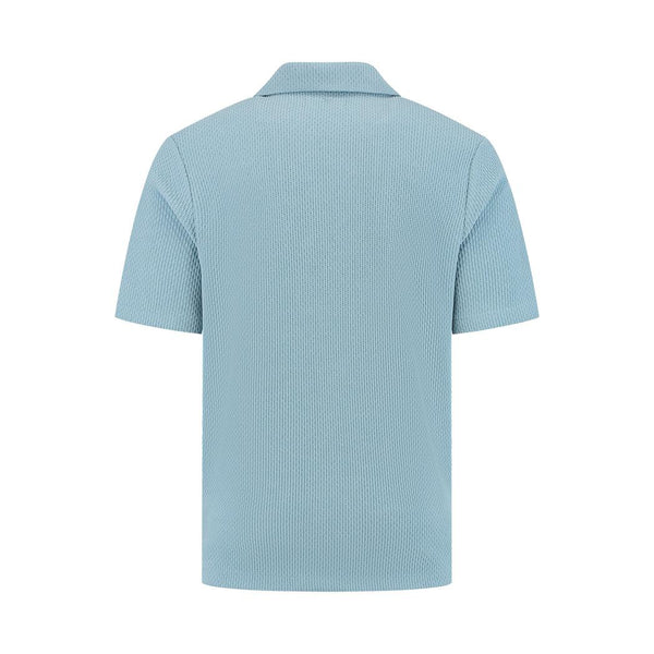 Short Sleeve Honeycomb Shirt Blue Grey