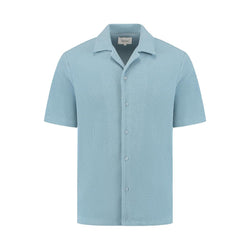 Short Sleeve Honeycomb Shirt Blue Grey