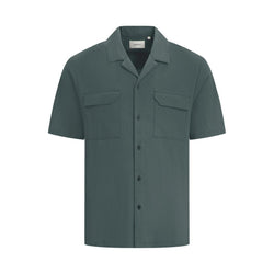 Short Sleeve Seersucker Shirt Faded Green