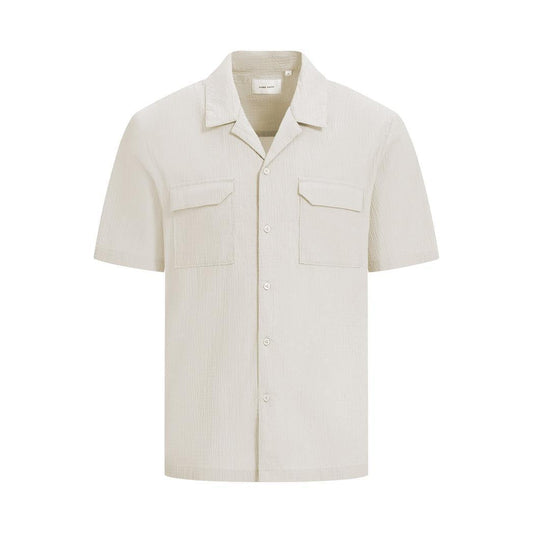 Short Sleeve Seersucker Shirt Sand