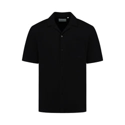 Short Sleeve Twill Shirt Black-Pure Path-Mansion Clothing