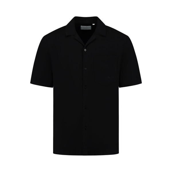 Short Sleeve Twill Shirt Black-Pure Path-Mansion Clothing