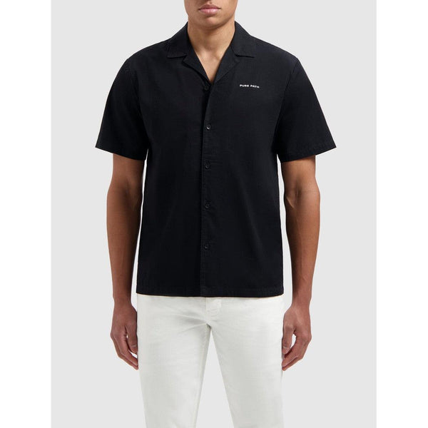 Signature Shortsleeve Shirt - Black-Pure Path-Mansion Clothing
