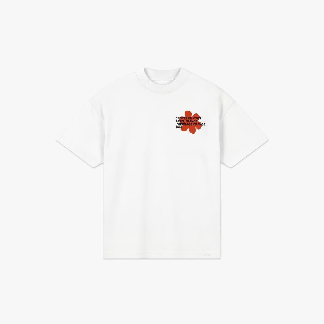 Silhouette T-shirt White/Orange-CROYEZ-Mansion Clothing