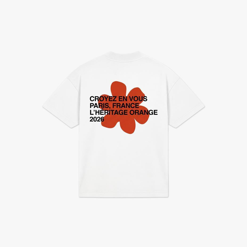 Silhouette T-shirt White/Orange-CROYEZ-Mansion Clothing