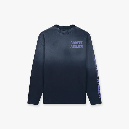 Sprayed Atelier Longsleeve Black-Croyez-Mansion Clothing