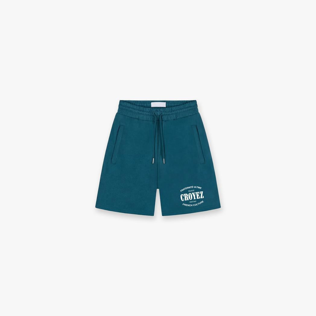 Stamp Shorts Dark Teal-Croyez-Mansion Clothing