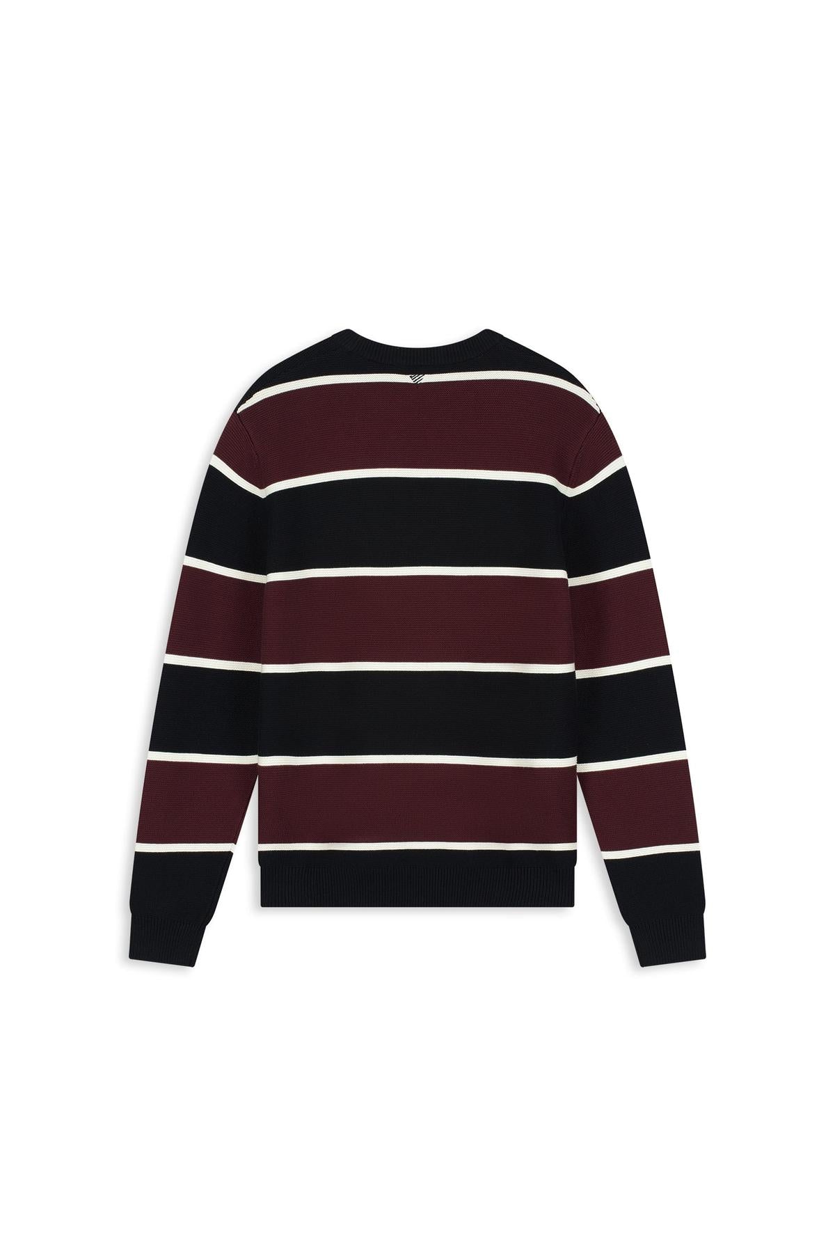 Striped Knit Sweater Black-Pure Path-Mansion Clothing