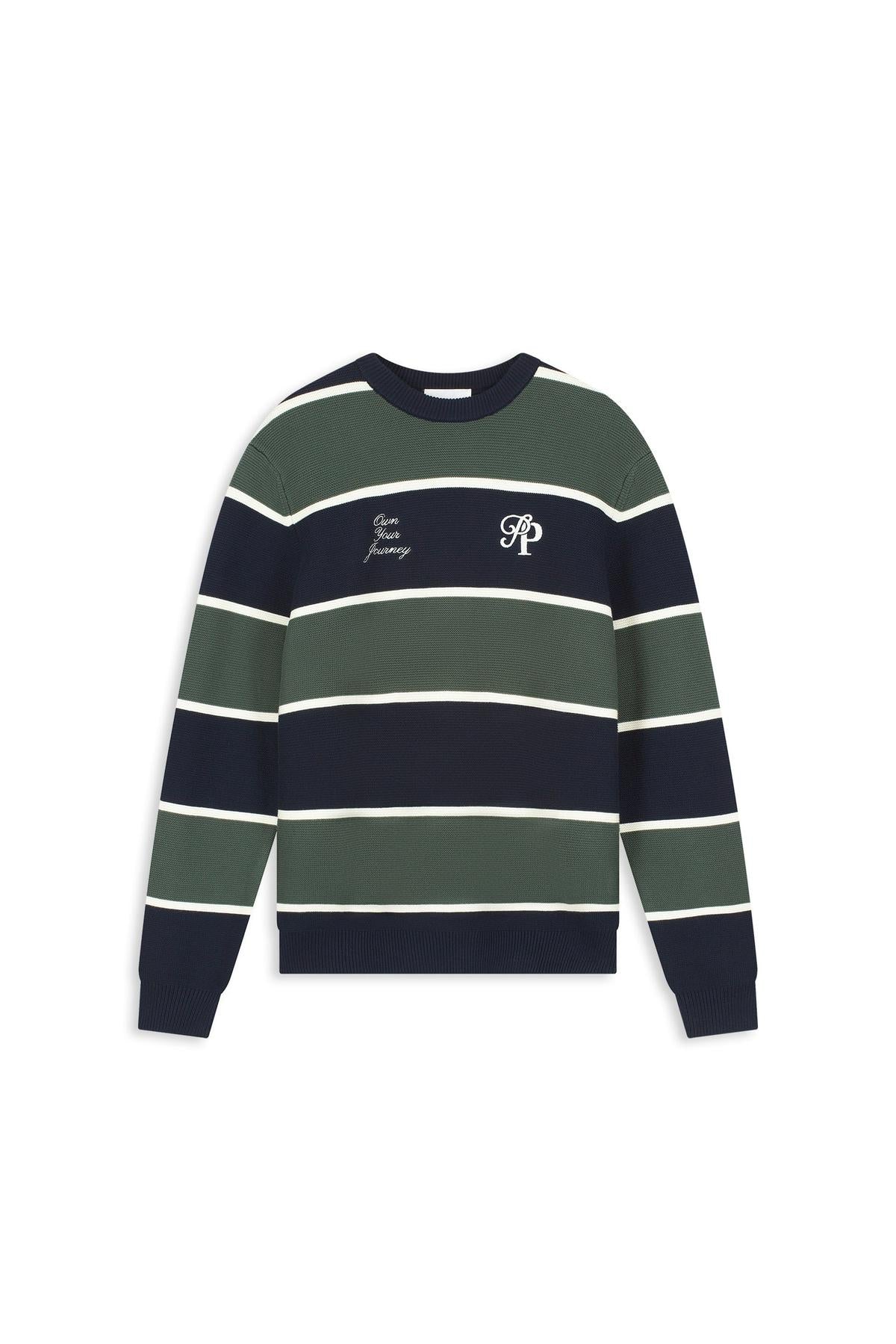 Striped Knit Sweater Dark Navy