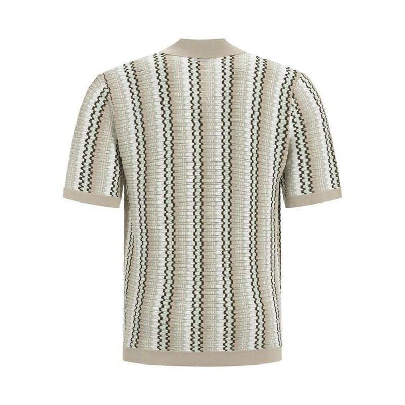 Striped Knitwear Shirt - Sand-Pure Path-Mansion Clothing