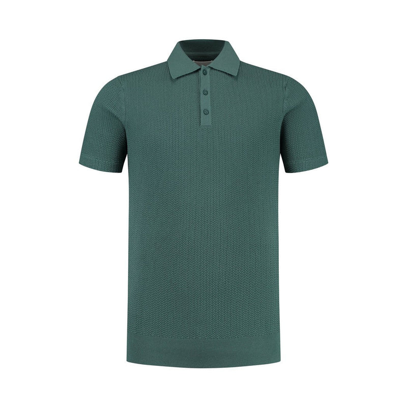 Structure Knitwear Polo - Faded Green